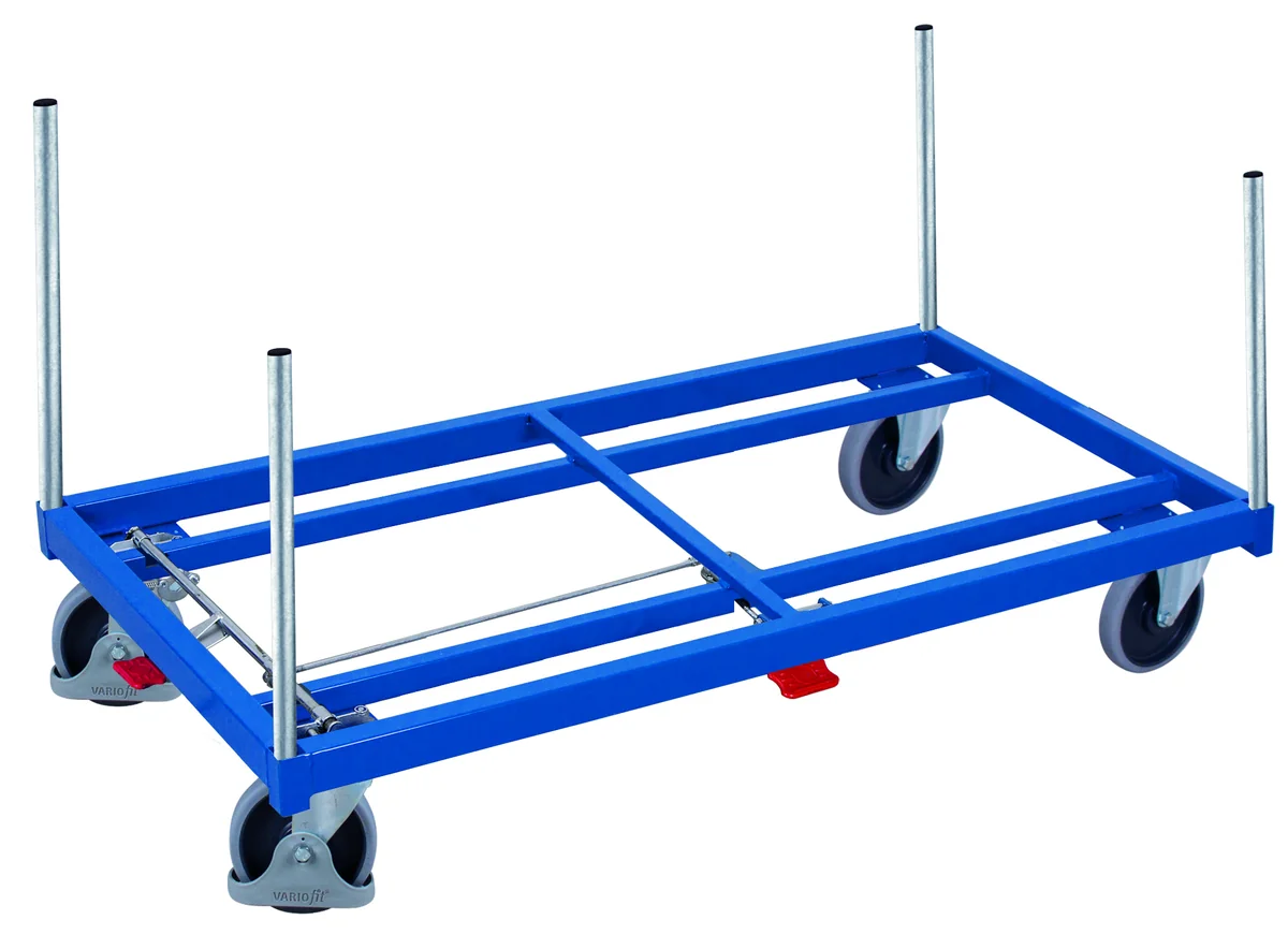 Vysokozáťažový vozík so 4 stĺpikmi, 1380 x 805 mm, nosnosť 500 kg, sw-1310 VARIOFIT