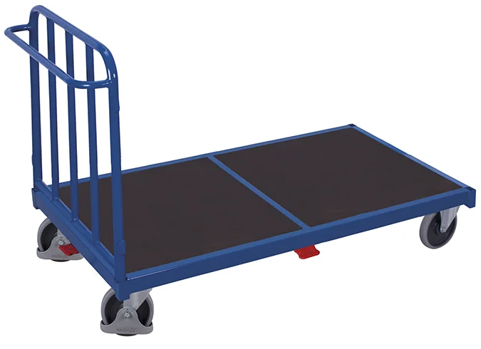 Vysokozáťažový vozík, 1 čelná rúrková stena, 1345 x 880 mm, nosnosť 500 kg, sw-1312 VARIOFIT