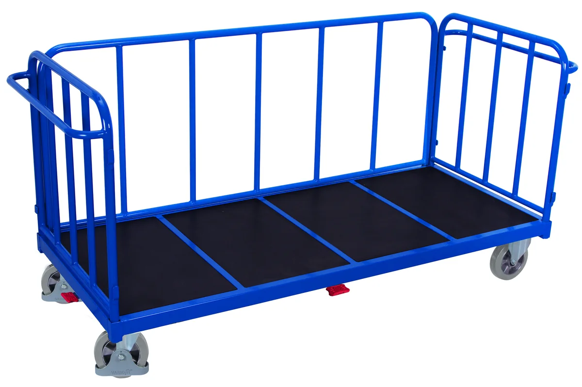Vysokozáťažový vozík, 3 rúrkové steny, 2005 x 845 mm, nosnosť 1200 kg, sw-2007 VARIOFIT