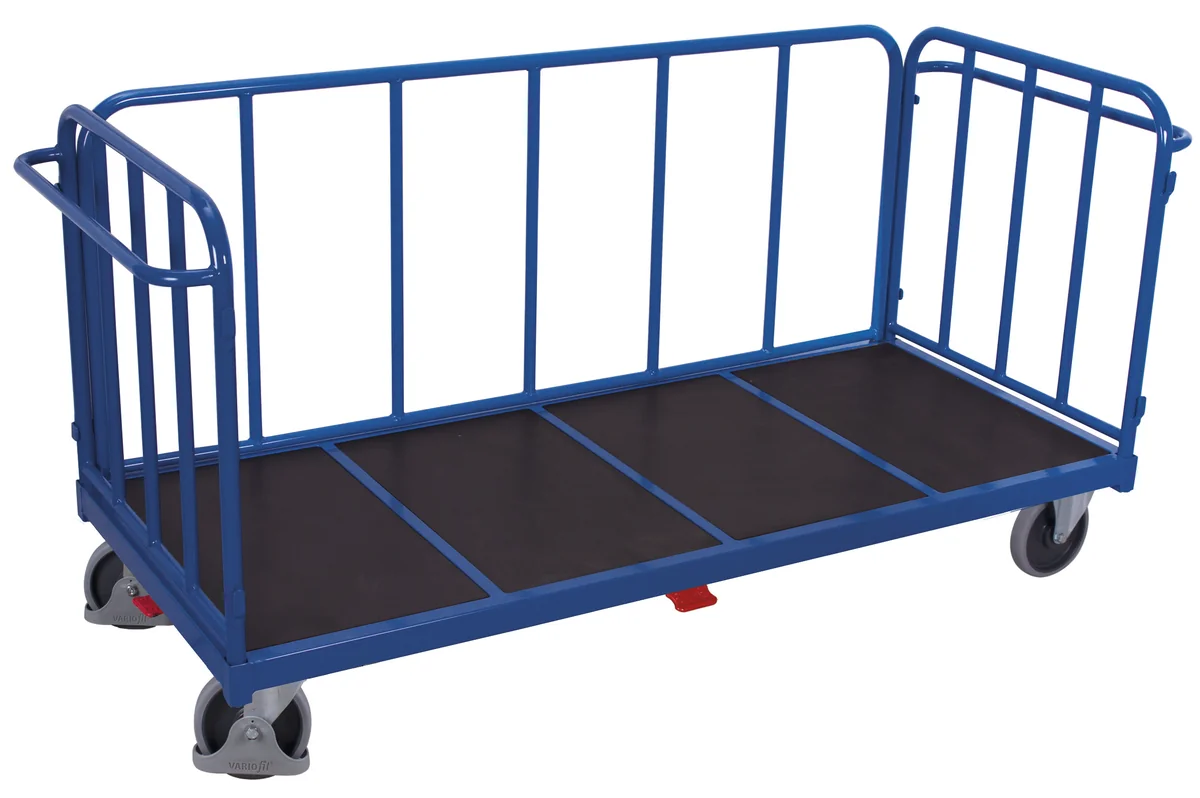 Vysokozáťažový vozík, 3 rúrkové steny, 2005 x 845 mm, nosnosť 500 kg, sw-2017 VARIOFIT