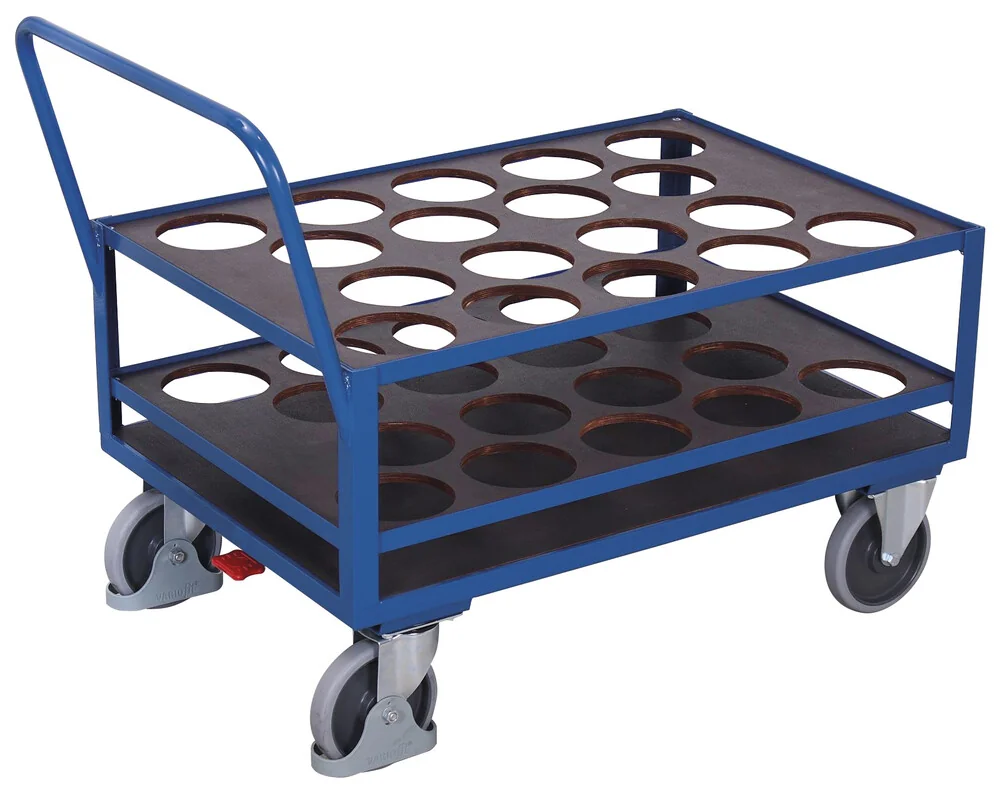 Vozík na 18 plynových fliaš s brzdou EasySTOP VARIOfit sw-700.337 - hlavný pohľad