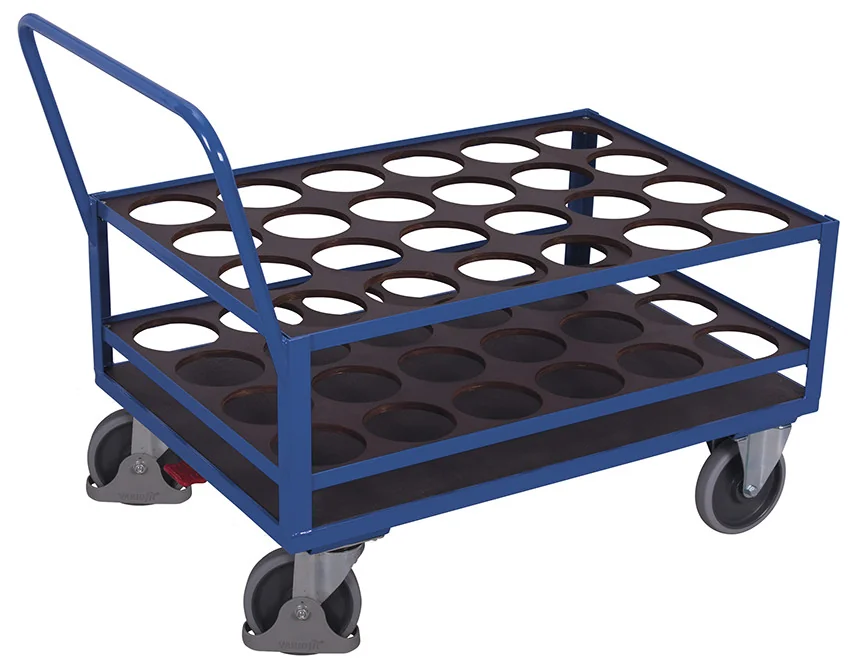 Vozík na 24 plynových fliaš s brzdou EasySTOP VARIOfit sw-700.295 - hlavný pohľad