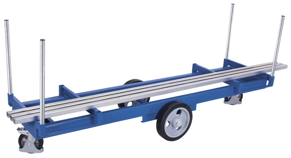 Vozík na dlhý materiál so stĺpikmi VARIOfit sw-2500 - detail vyhotovenia a rámu