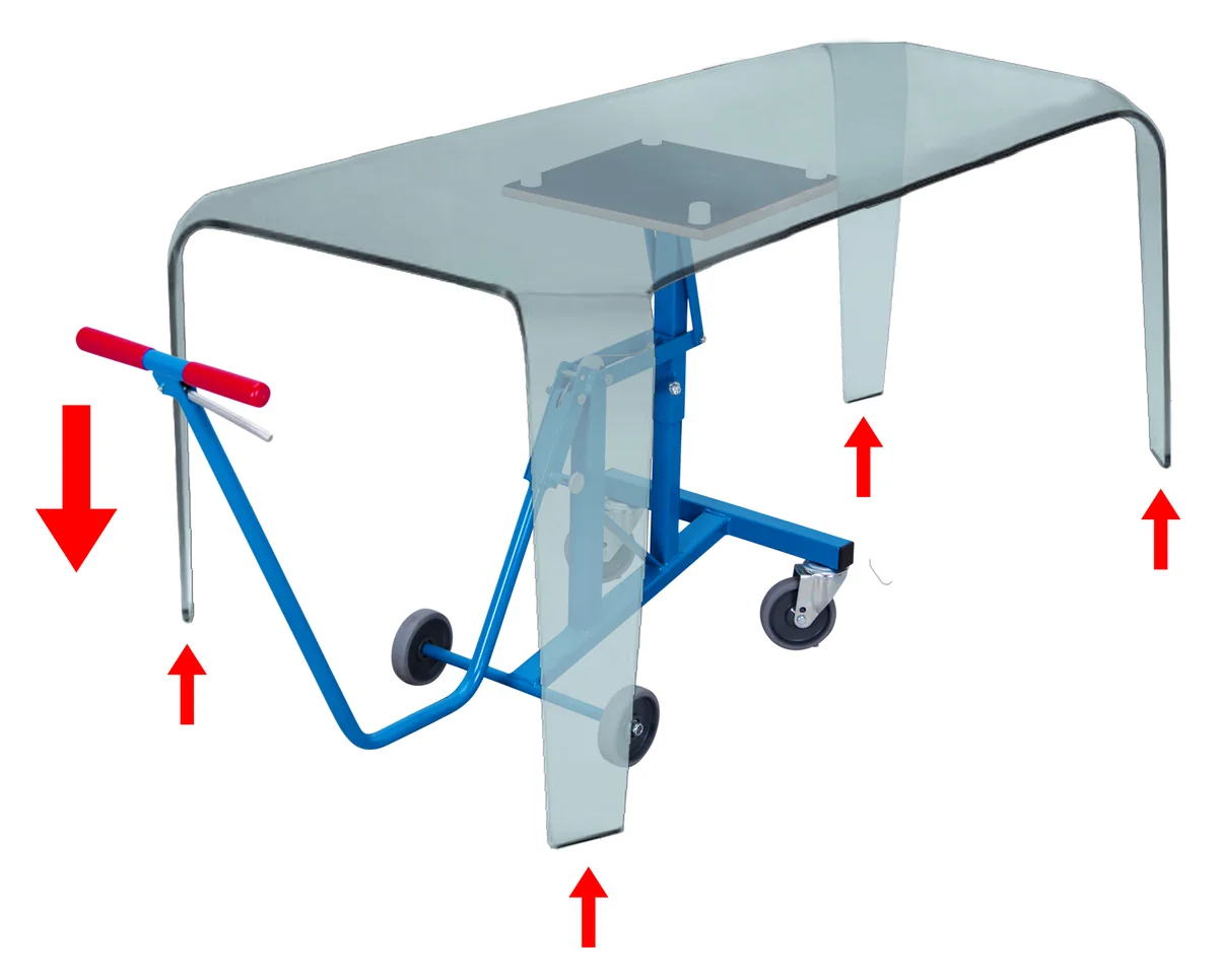 Zdvihací vozík na stoly VARIOfit sw-490.001 - detail pojazdových kolies