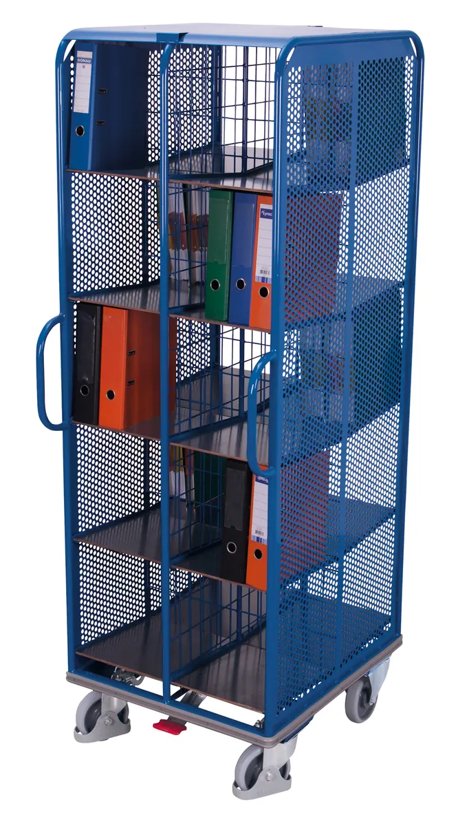 Kancelársky vozík na dokumenty s 20 priehradkami VARIOfit sw-574.002 - detail vyhotovenia a rámu