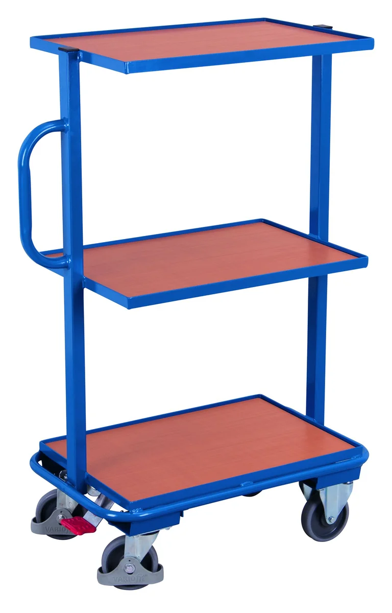Vychystávací vozík na EURO prepravky, police MDF, sw-400.801 VARIOFIT, 610 x 410 mm, 200 kg
