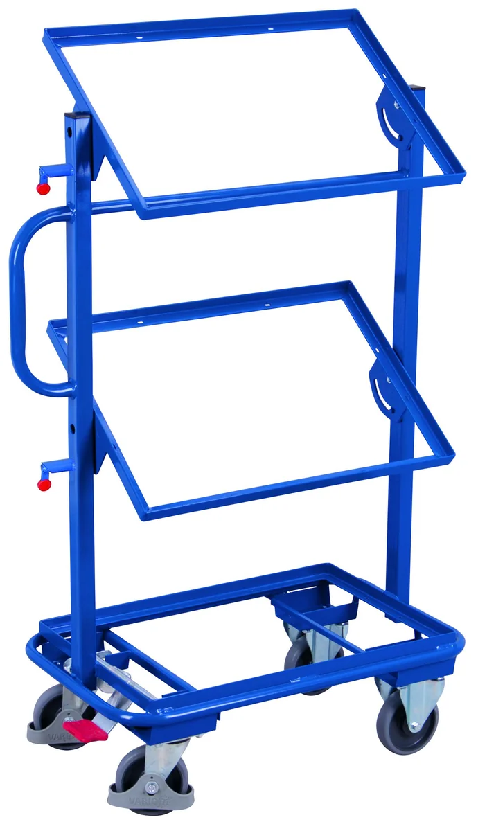 Vychystávací vozík na EURO prepravky, naklápacie police, sw-400.802 VARIOFIT, 610 x 410 mm, 200 kg