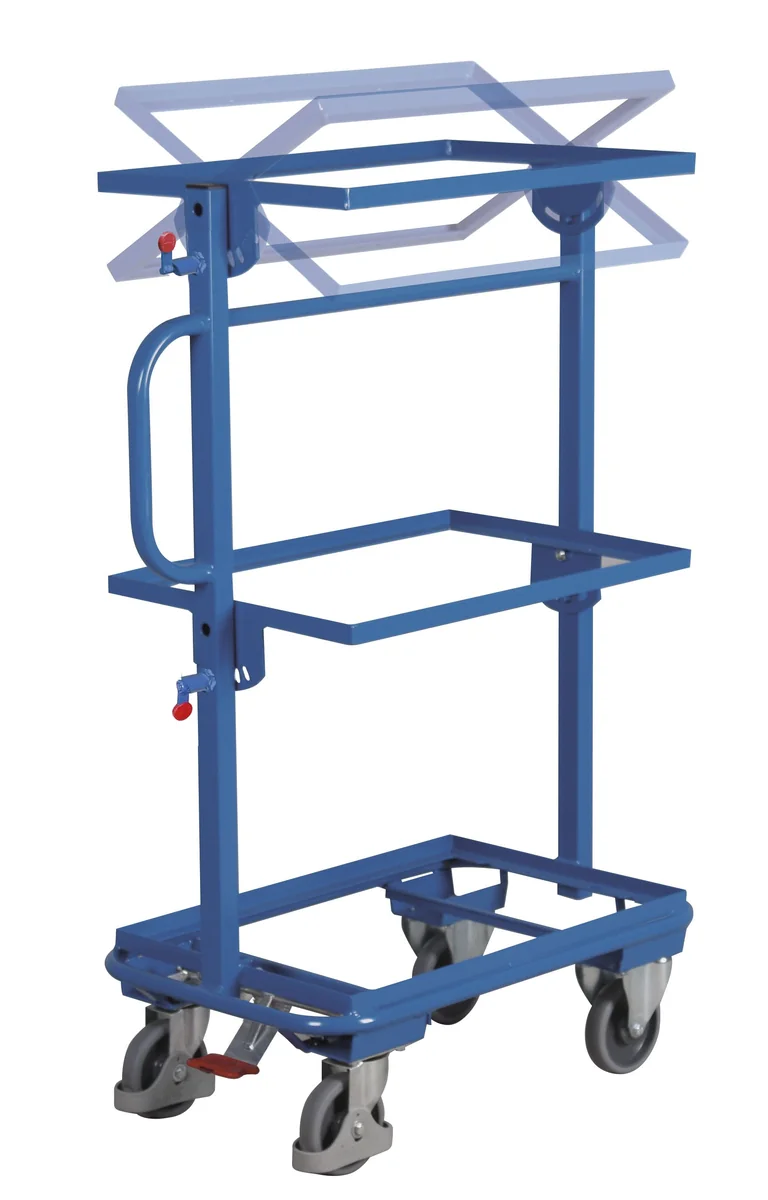Vychystávací vozík na EURO prepravky, naklápacie police, sw-400.802 VARIOFIT, 610 x 410 mm, 200 kg