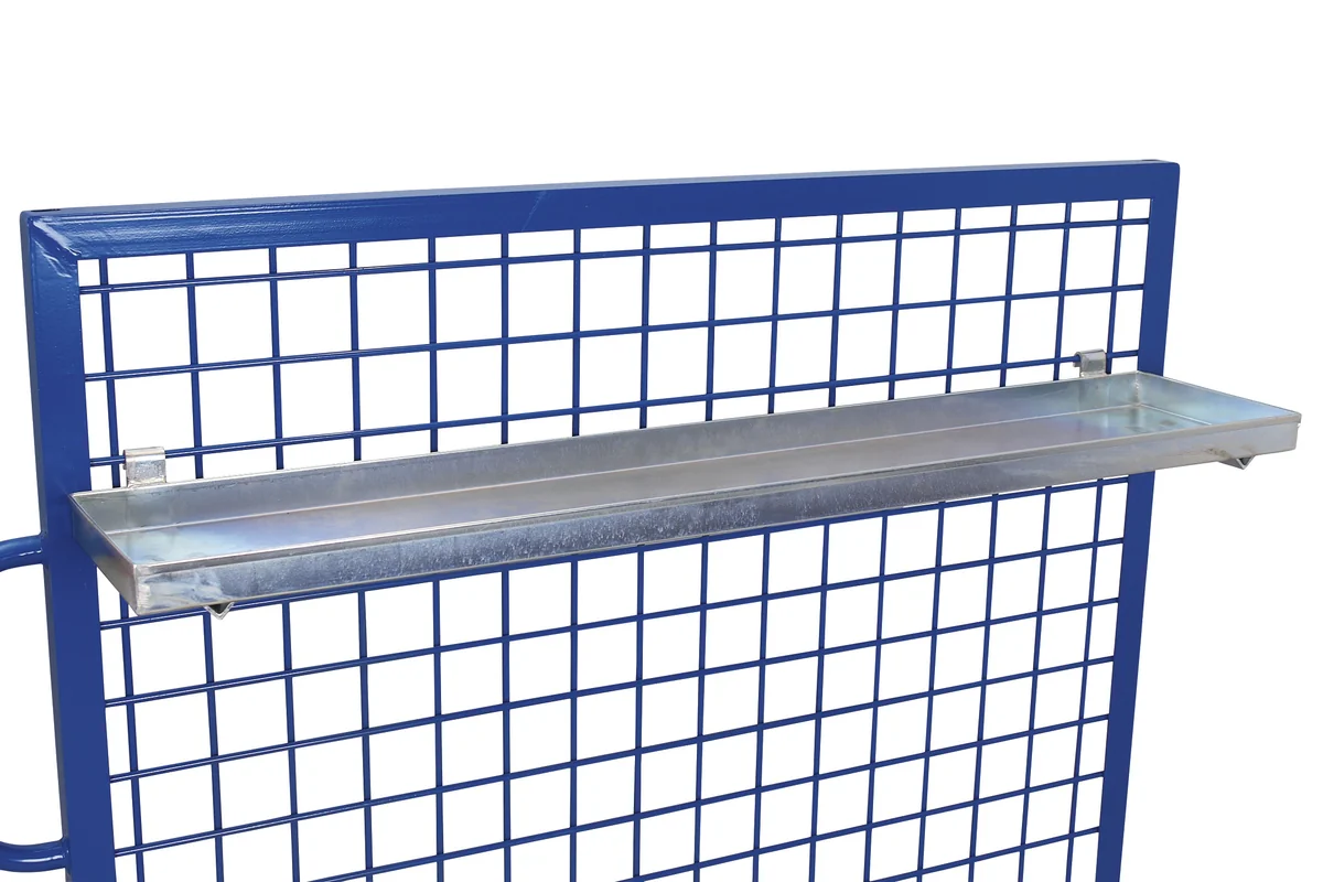 Závesný plechový box na materiál do siete, pozdĺžny, 1200 x 265 x 110 mm, 50 kg, zsw-800.808, VARIOFIT