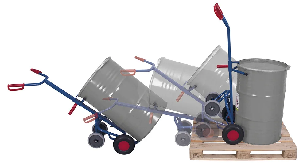 Rudla na 200 l sudy, 250 kg, nafukovacie kolesá, 2 oporné kolieska, zu-3342, VARIOFIT