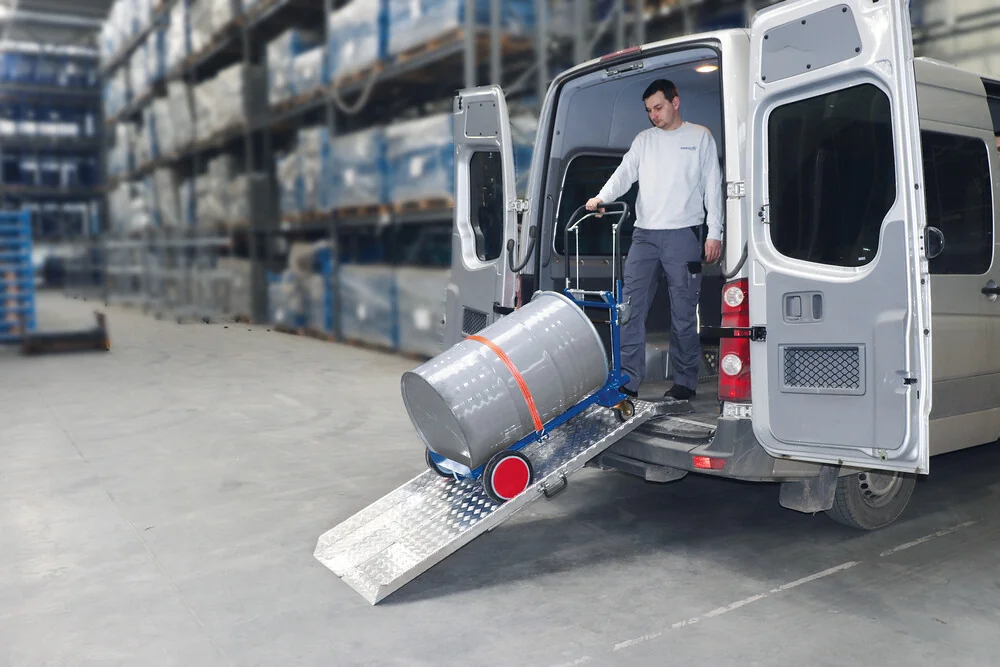 Vozík na 60 a 200 l sudy, 250 kg, samočinná brzda, zu-3344, VARIOFIT
